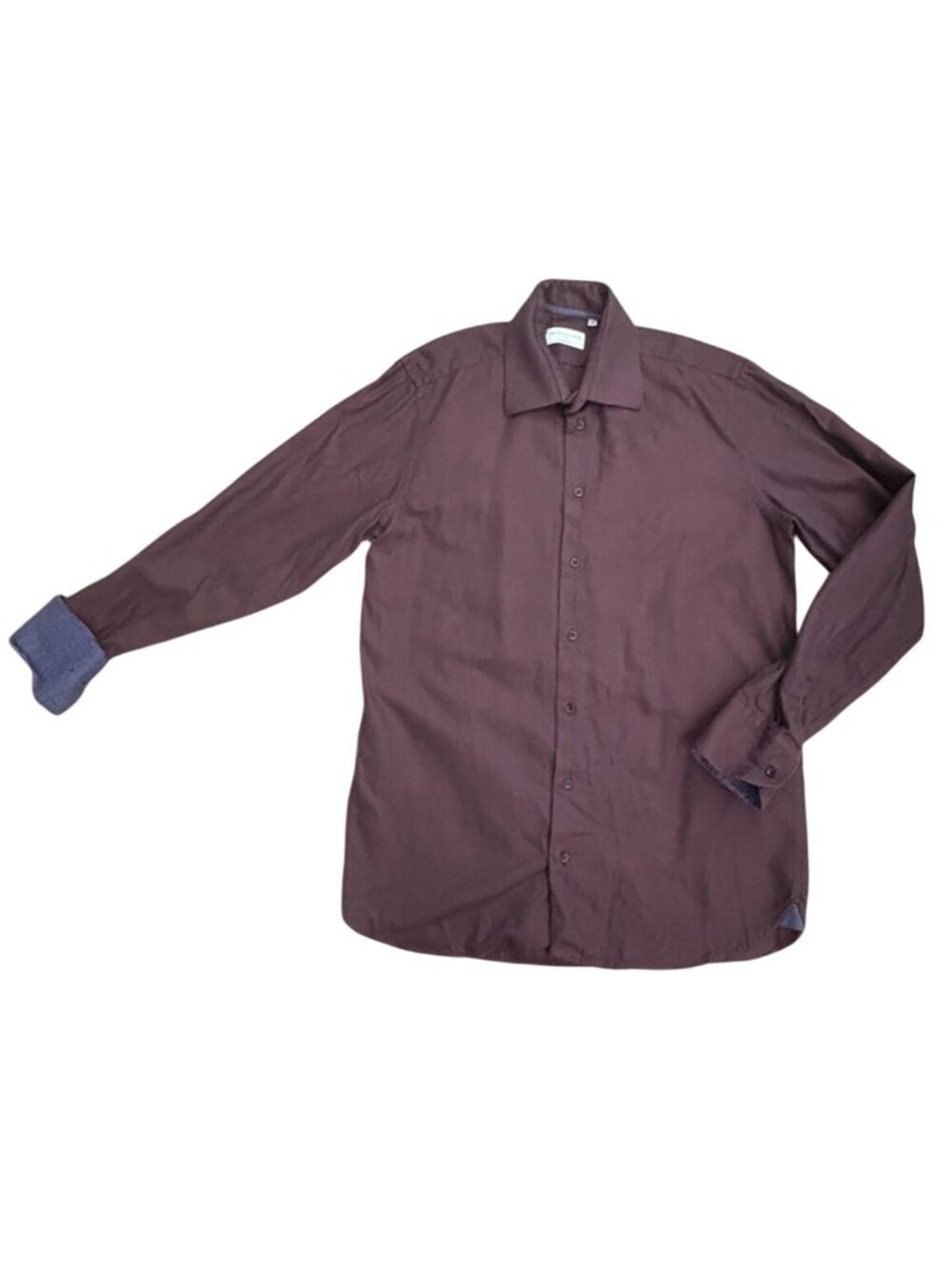 Sebastien James Collection Mens Button Front Shirt-Brown-Medium-GUC
